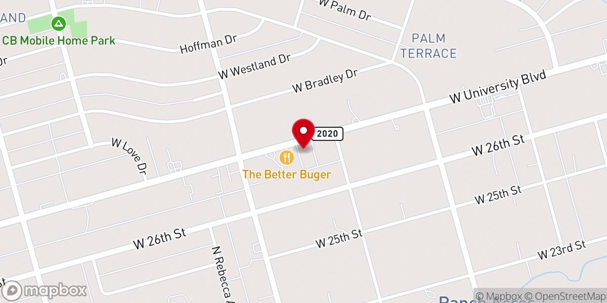 Map showing location of West University Church of Christ