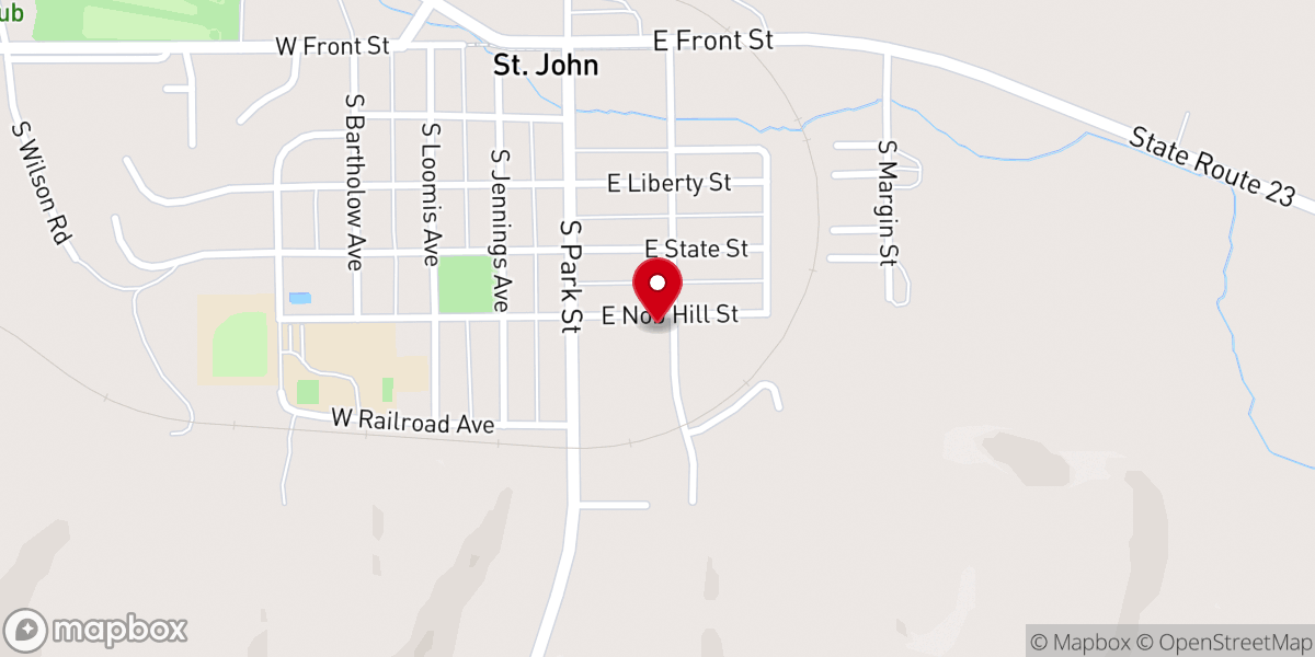 Map showing location of St John Christian Church