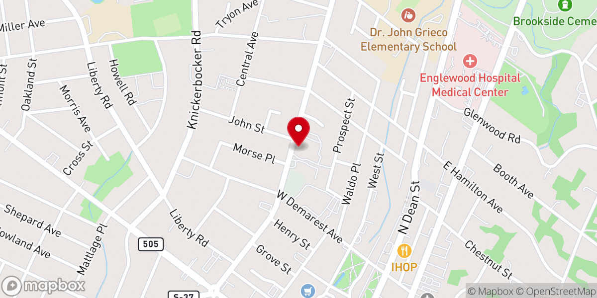 Map showing location of The Vine Church of New Jersey (뉴저지 더바인교회)
