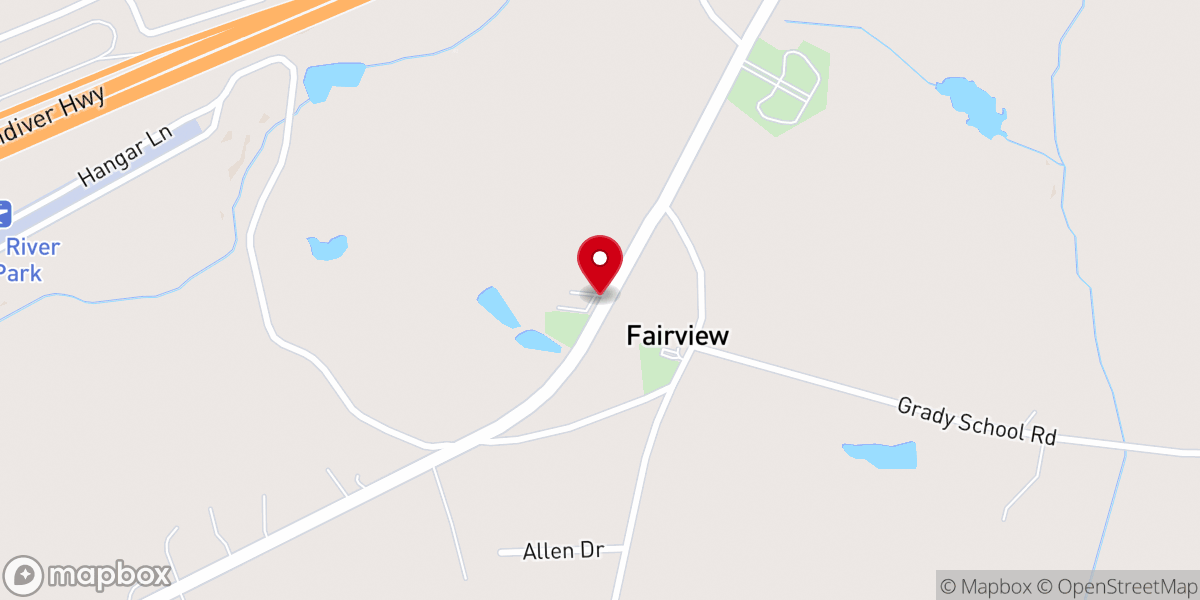 Map showing location of Fairview Baptist Church