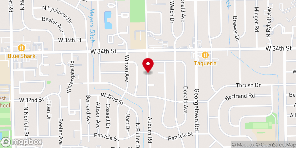 Map showing location of Grace Bible Church