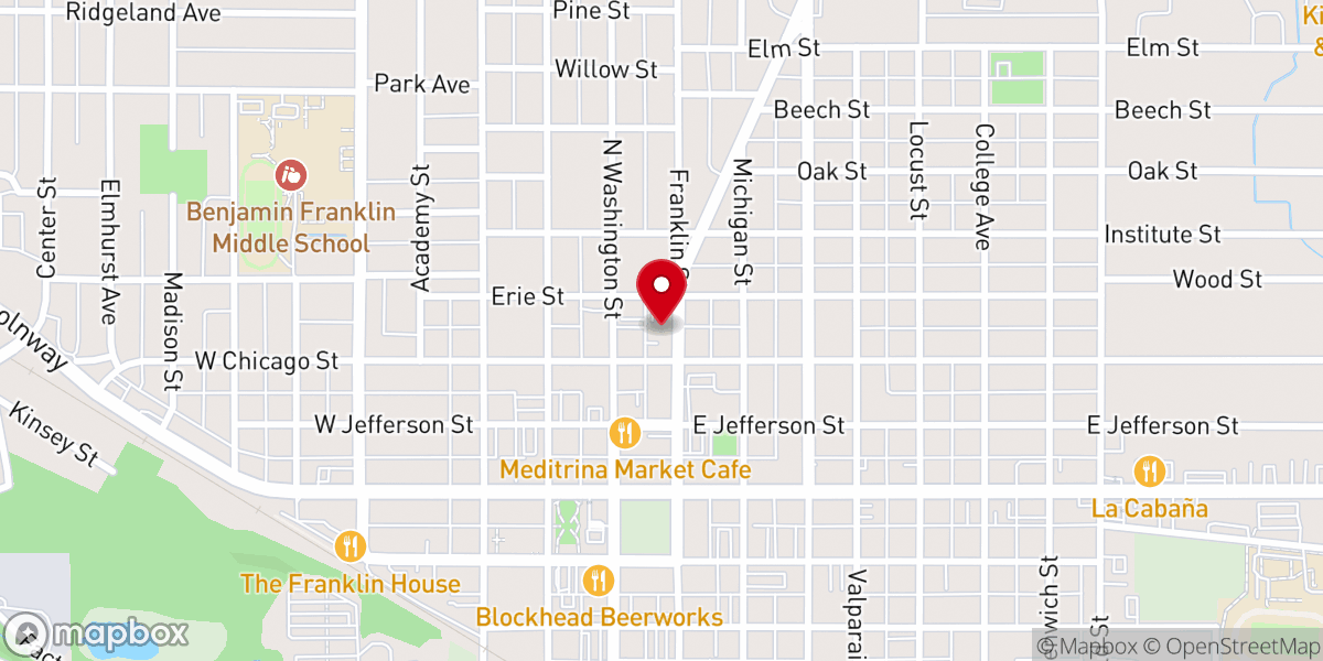 Map showing location of Christian Food Pantry