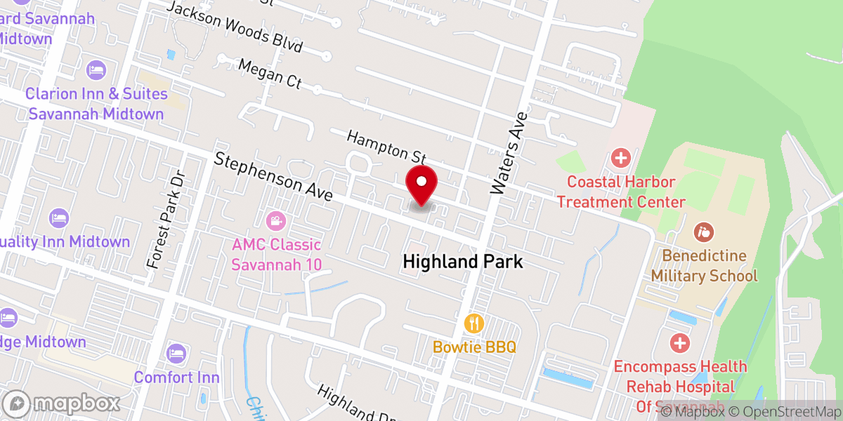 Map showing location of Central Church of Christ