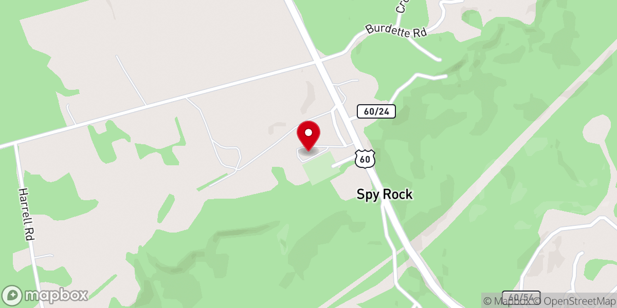 Map showing location of Lookout Baptist Church