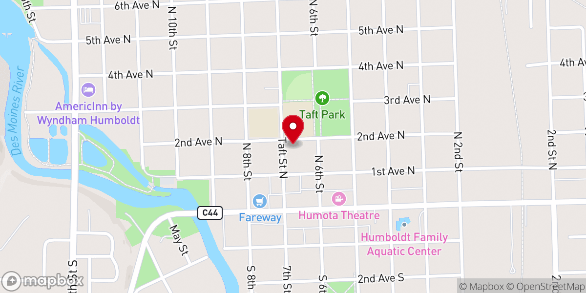 Map showing location of Congregational UCC Humboldt