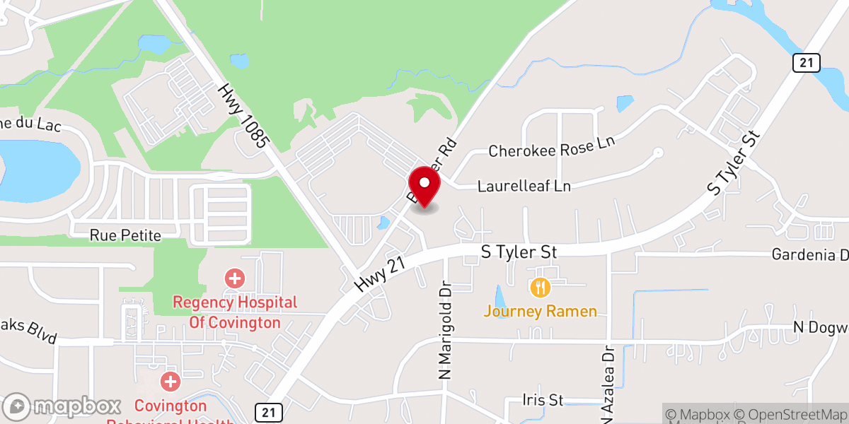 Map showing location of The Chapel at First Baptist Church
