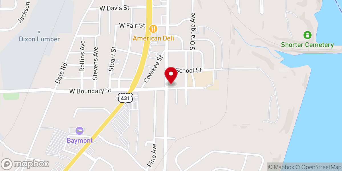 Map showing location of Browns Cathedral Church of God in Christ