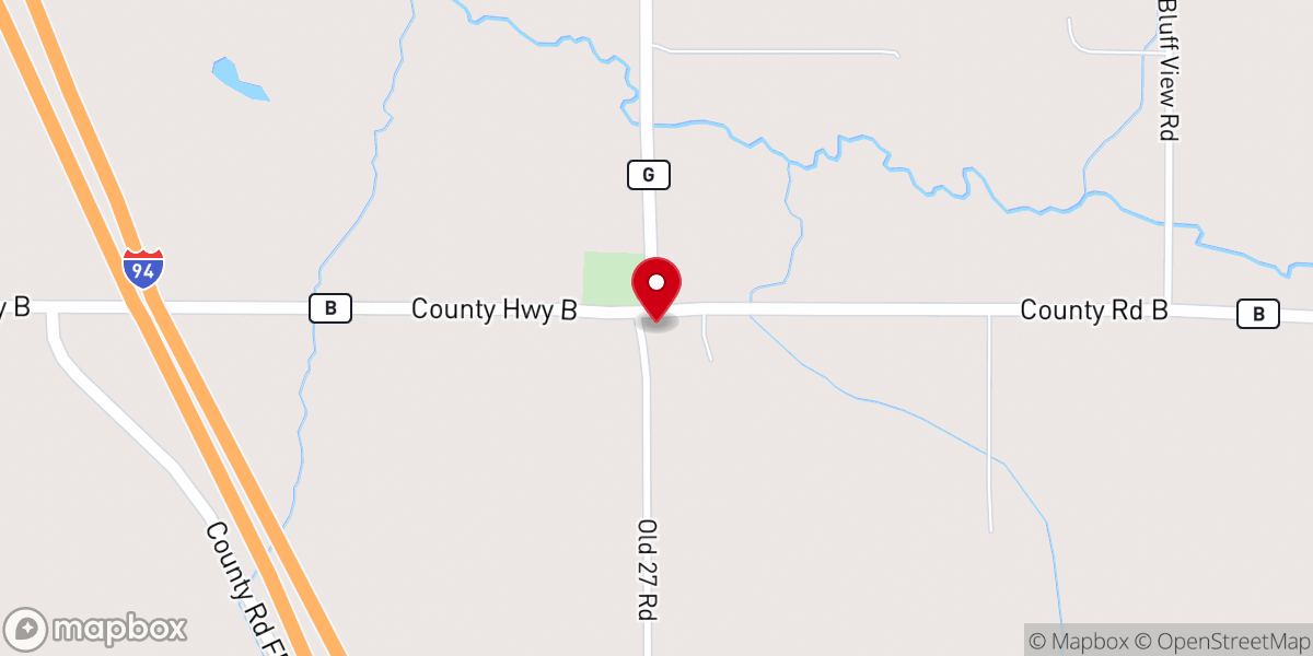 Map showing location of South Beef River Lutheran Church