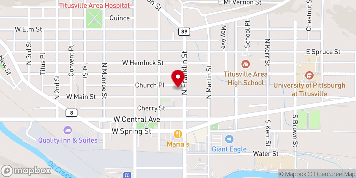 Map showing location of YWCA