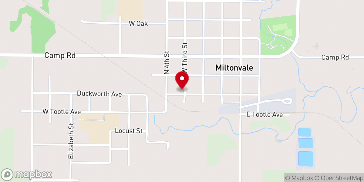 Map showing location of Hope Church Miltonvale