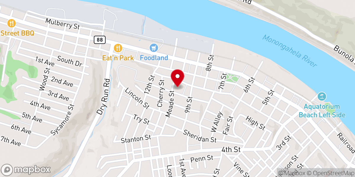 Map showing location of Grace Lutheran Church