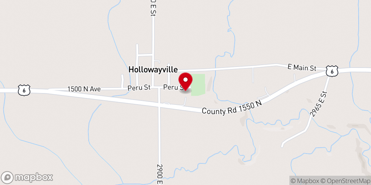 Map showing location of Hollowayville United Church