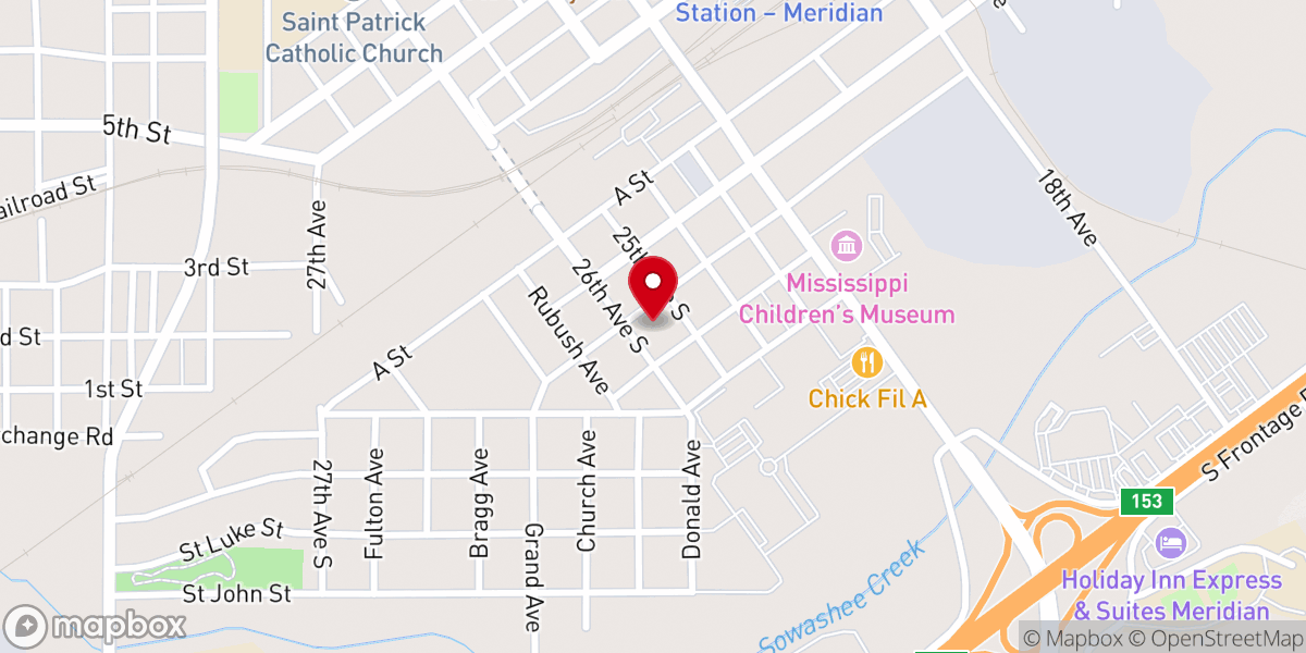 Map showing location of Central Baptist Church