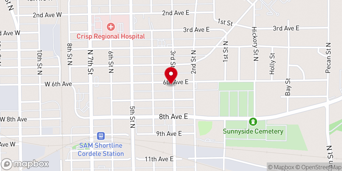Map showing location of Emmanuel Missionary Baptist
