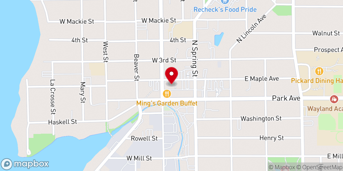 Map showing location of Maple Ave Church