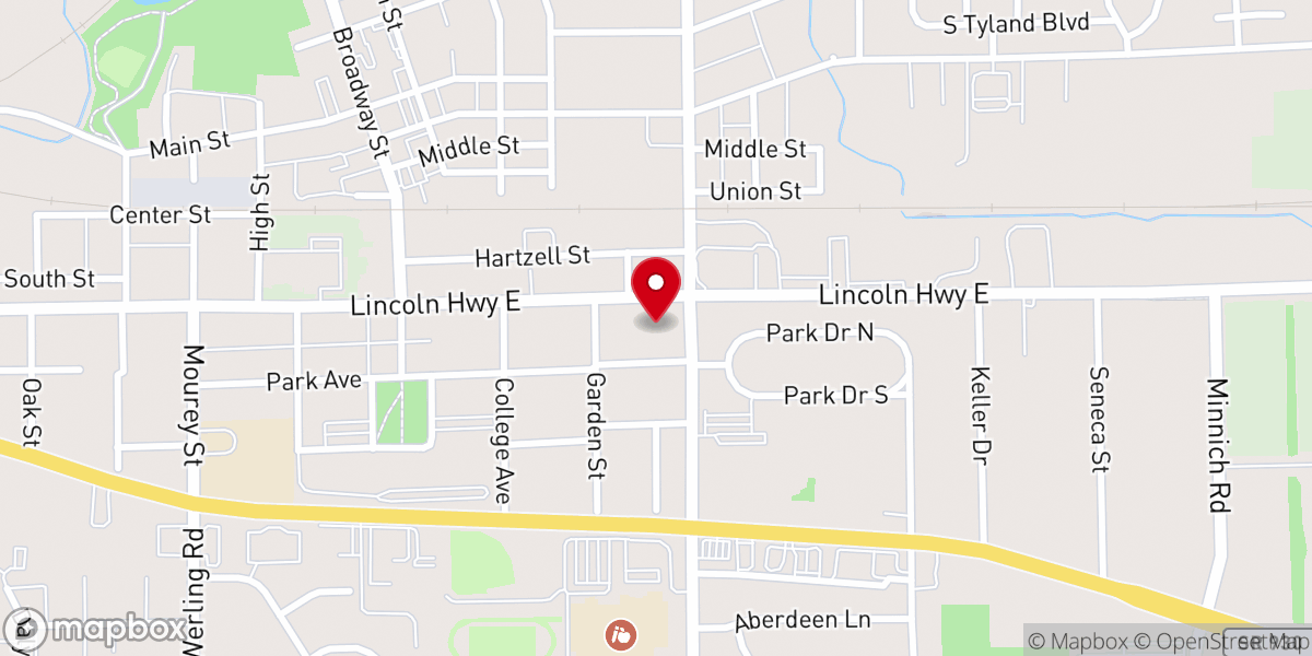 Map showing location of 3DM Hub Fort Wayne