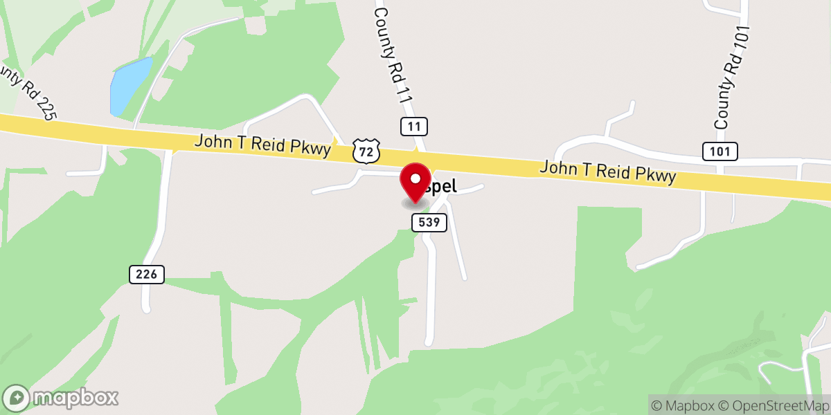 Map showing location of Smiths Chapel