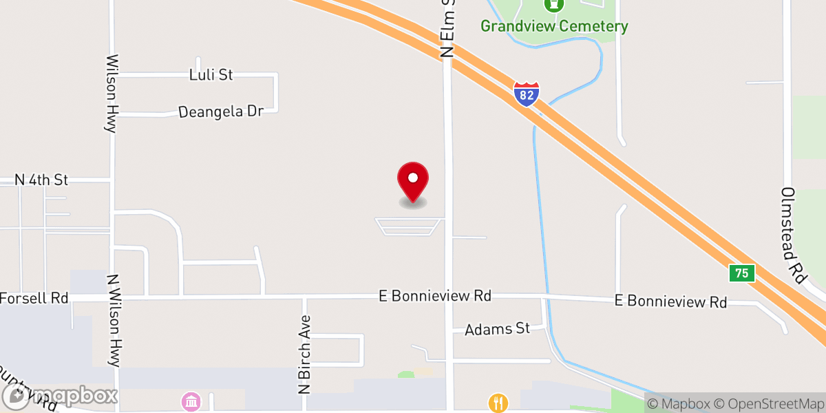 Map showing location of Grandview Nazarene Church