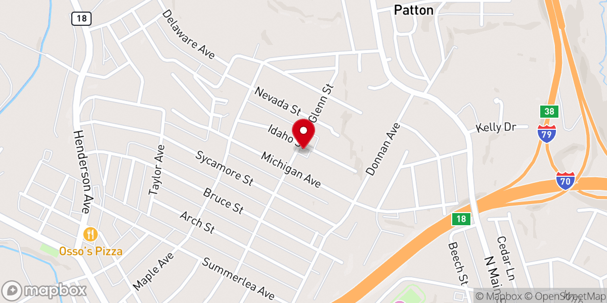 Map showing location of Glenn Street Free Methodist Church