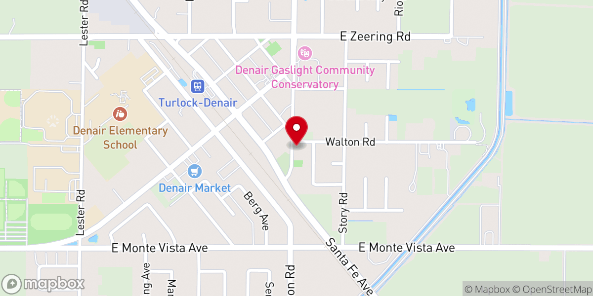 Map showing location of Denair Landmark Missionary