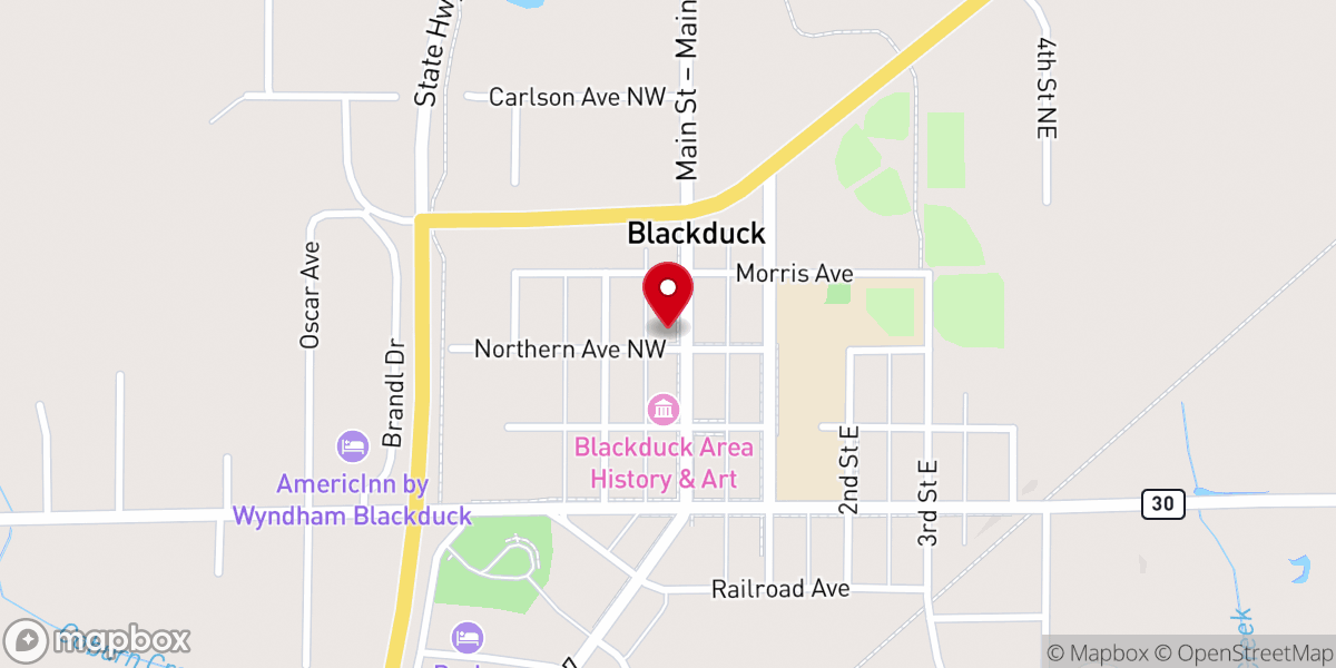 Map showing location of Zion Lutheran Church