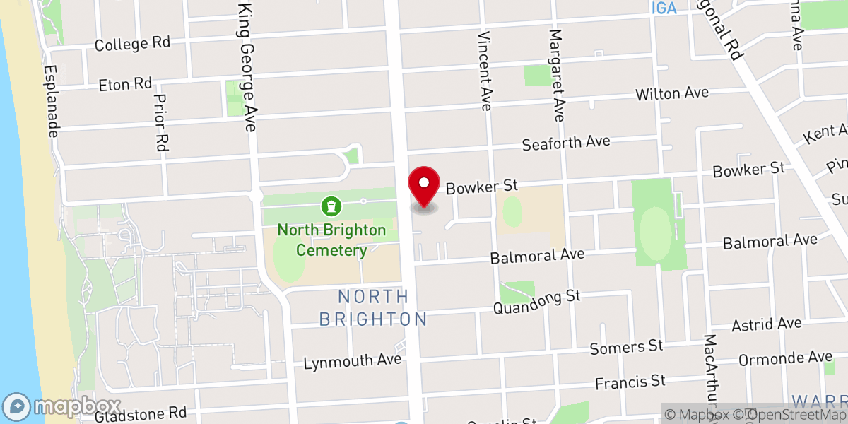 Map showing location of St Philip's Anglican Church