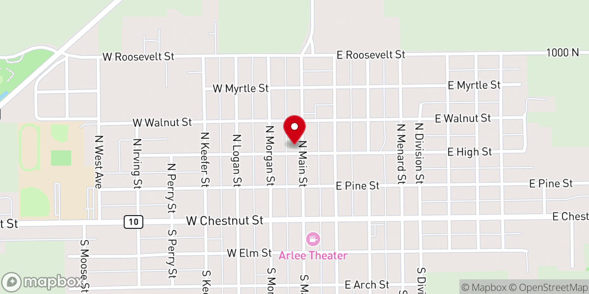 Map showing location of United Presbyterian Church