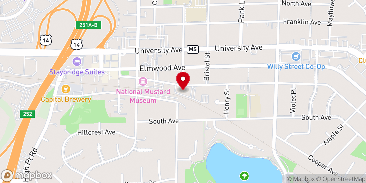 Map showing location of Saint Luke's Lutheran Church