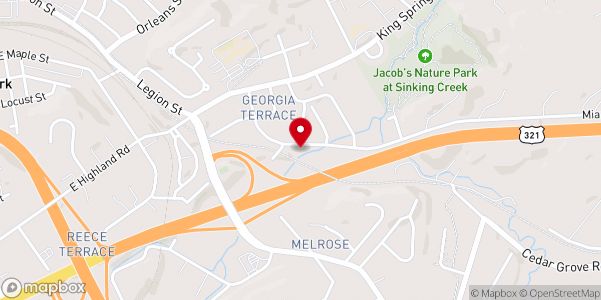 Map showing location of King Springs Baptist Church