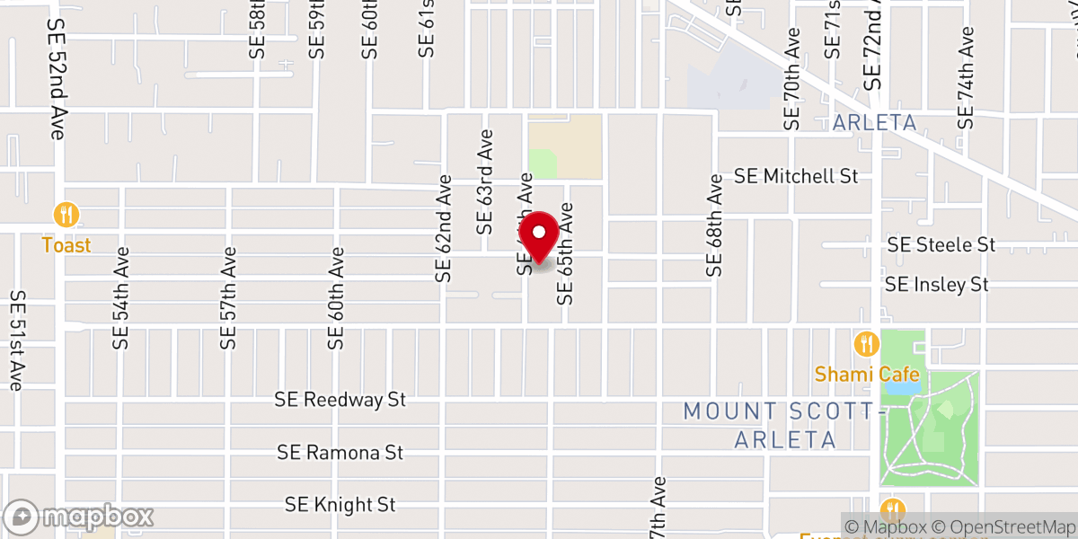 Map showing location of Milwaukie Holiness Fellowship