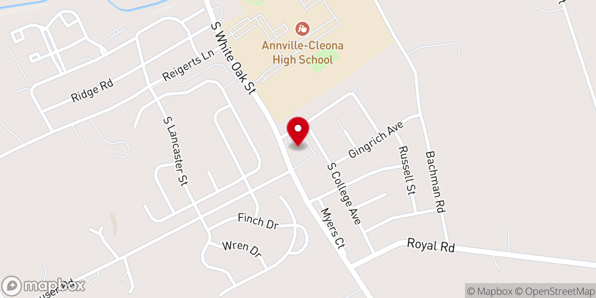 Map showing location of Zion Evangelical Congregation