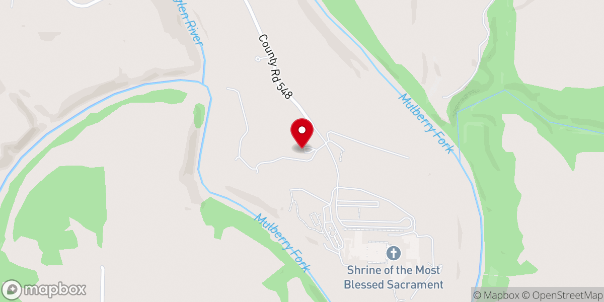 Map showing location of Priest Retreat House