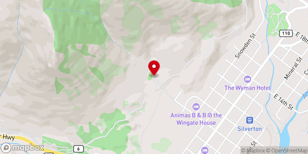 Map showing location of Christ of the Mines Shrine
