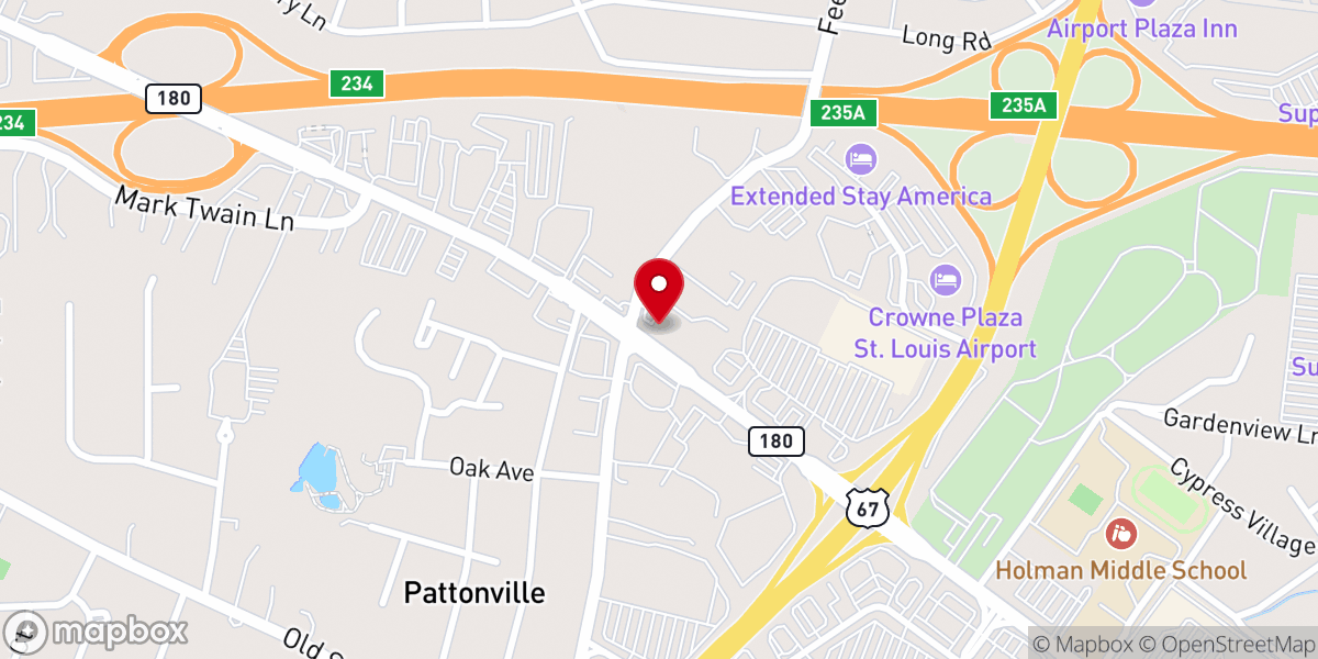 Map showing location of Worship Center Christian Church