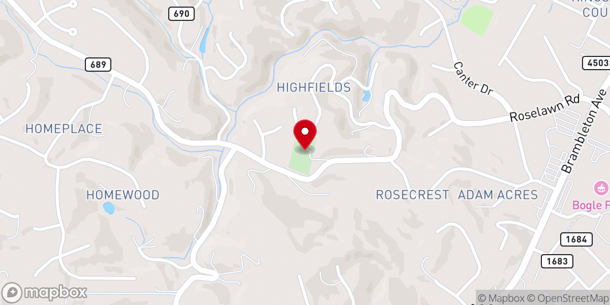 Map showing location of Laurel Ridge Primitive Baptist Church