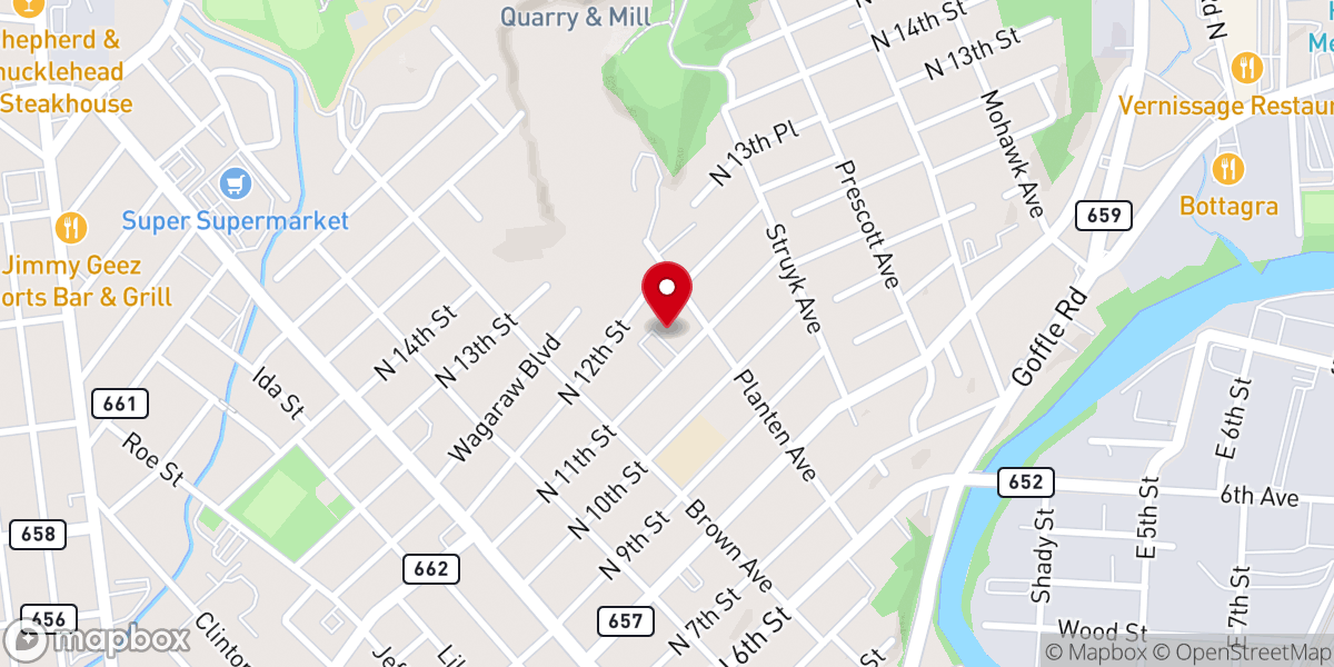 Map showing location of Unity Christian Reformed Church