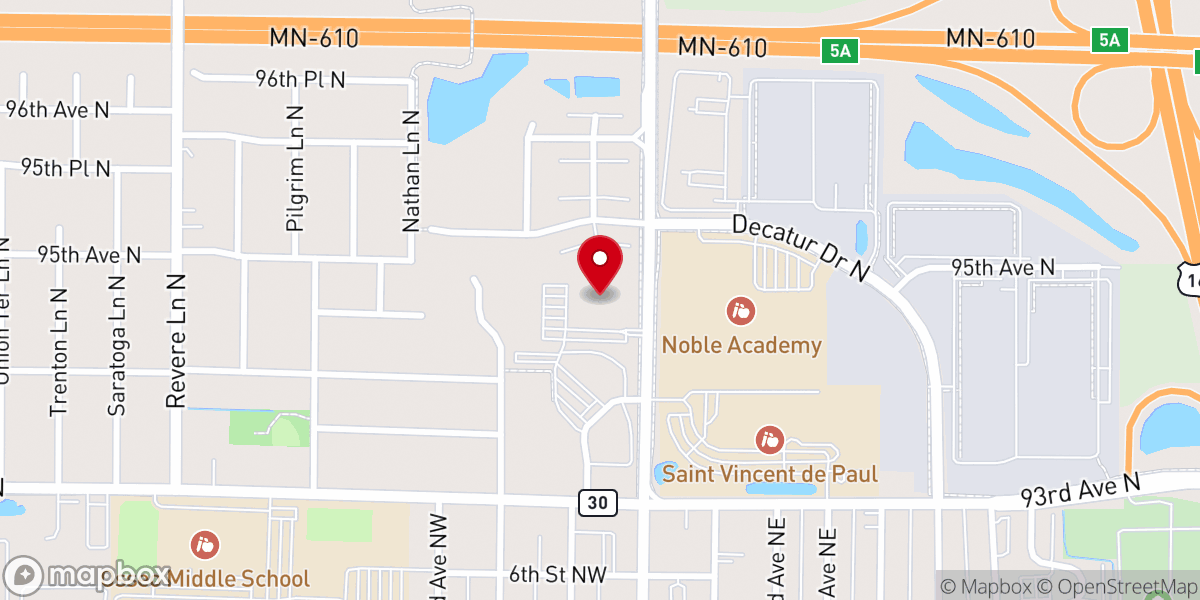 Map showing location of Advent Lutheran Church ELCA