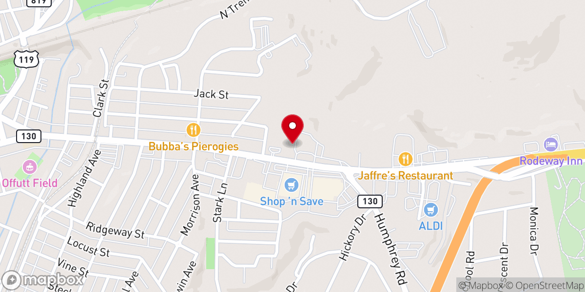 Map showing location of Catholic Charities Diocese of Greensburg