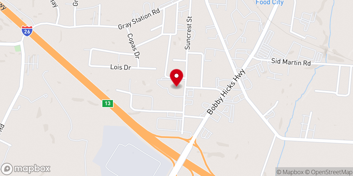 Map showing location of Buffalo Ridge Baptist Church