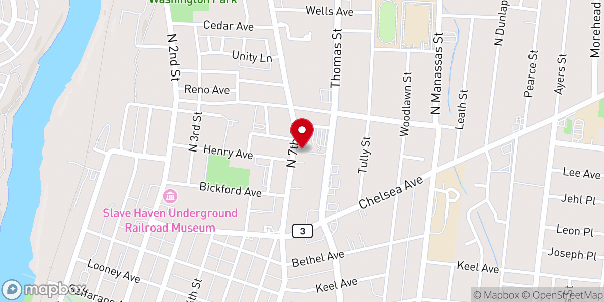 Map showing location of Life Church of God in Christ