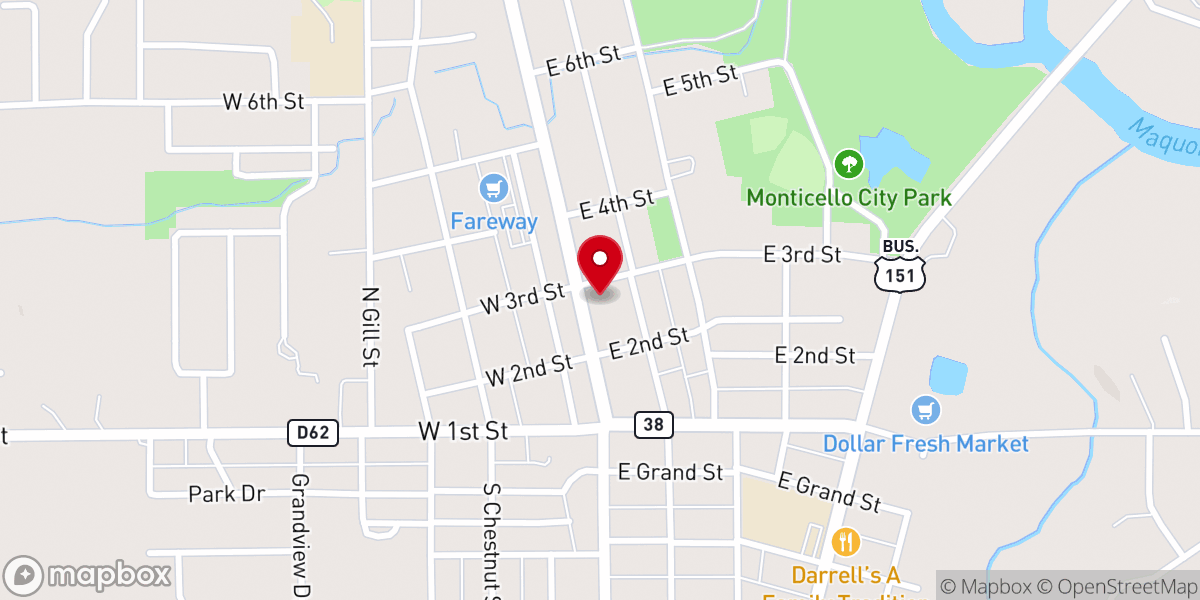 Map showing location of St. Matthew Lutheran Church