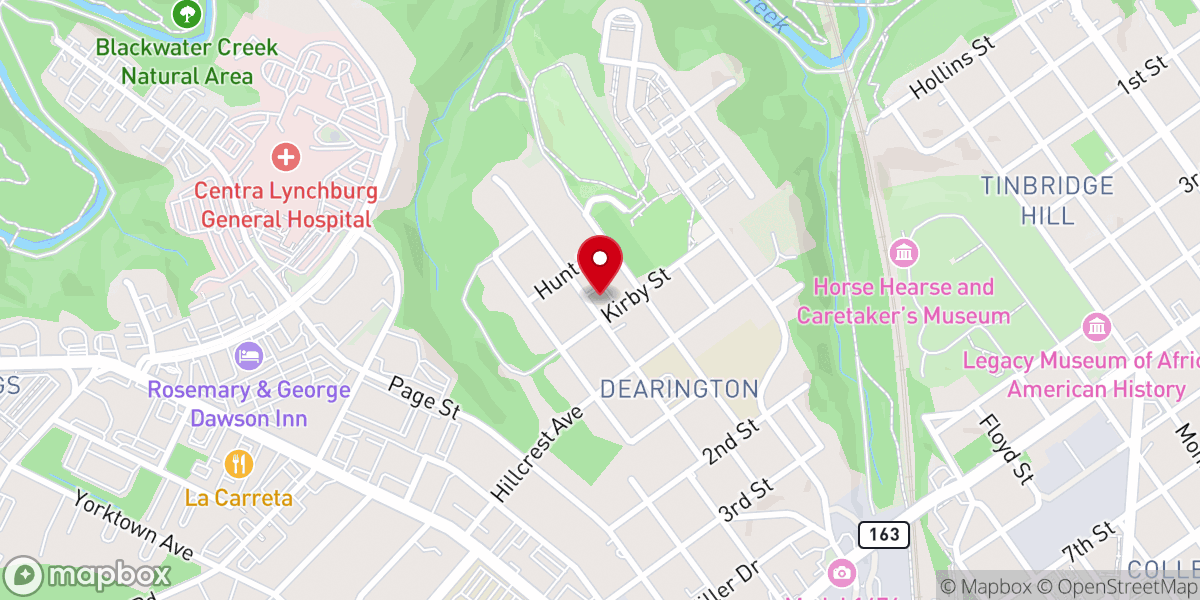 Map showing location of New Dearington Baptist Church