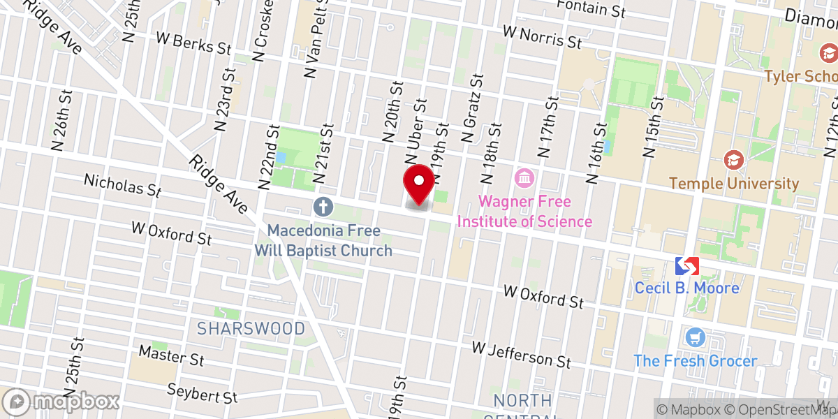 Map showing location of Temple of Praise Baptist Church