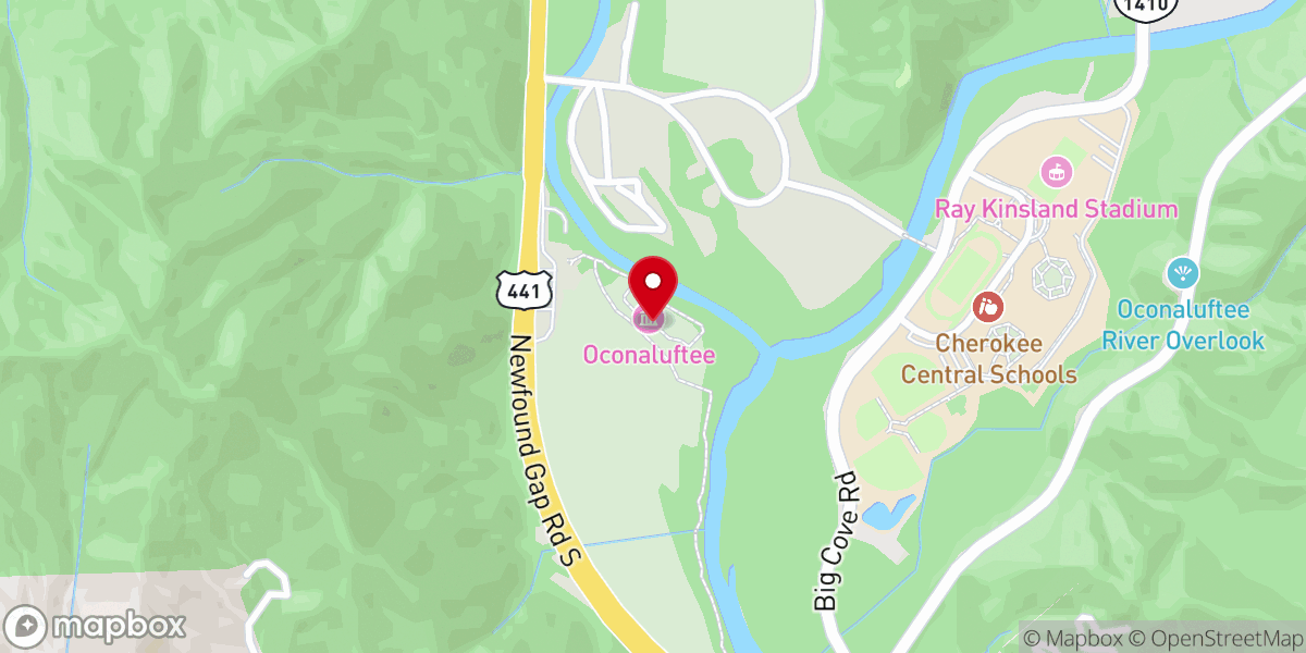 Map showing location of Mountain Farm Museum