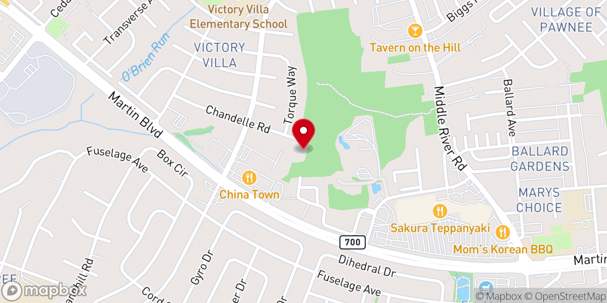 Map showing location of Victory Villa Baptist Church