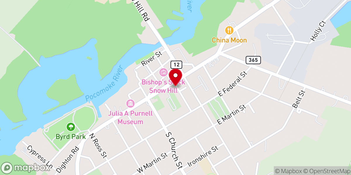 Map showing location of Makemie Memorial Presbyterian