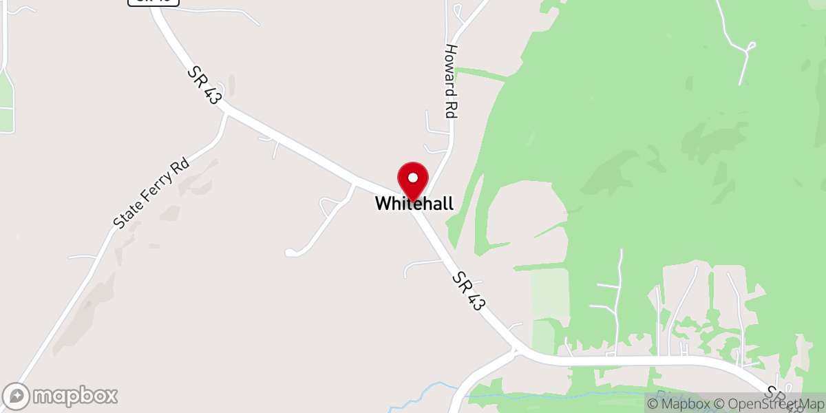 Map showing location of Whitehall Wesleyan church