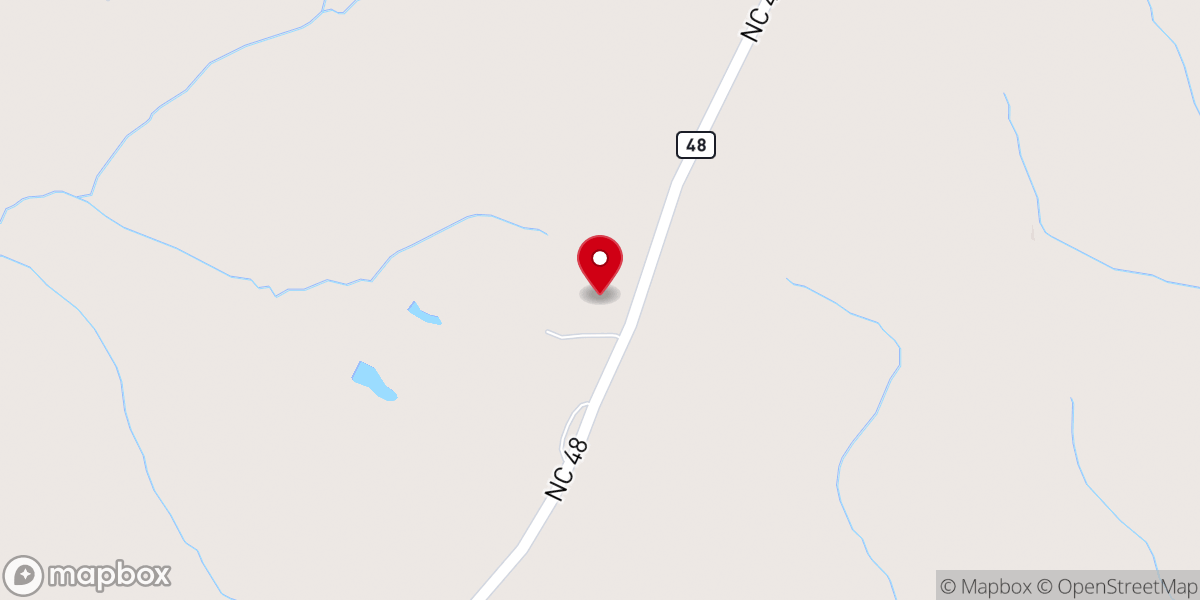 Map showing location of Bear Swamp Baptist Church