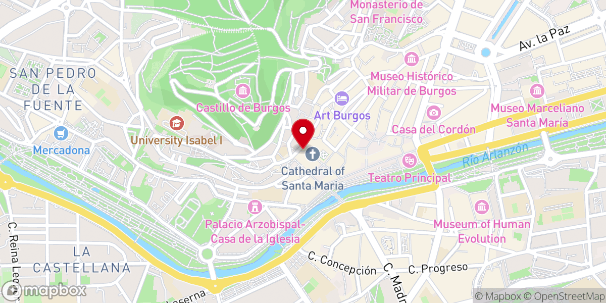 Map showing location of Capilla de Santa Ana (Catedral de Burgos)