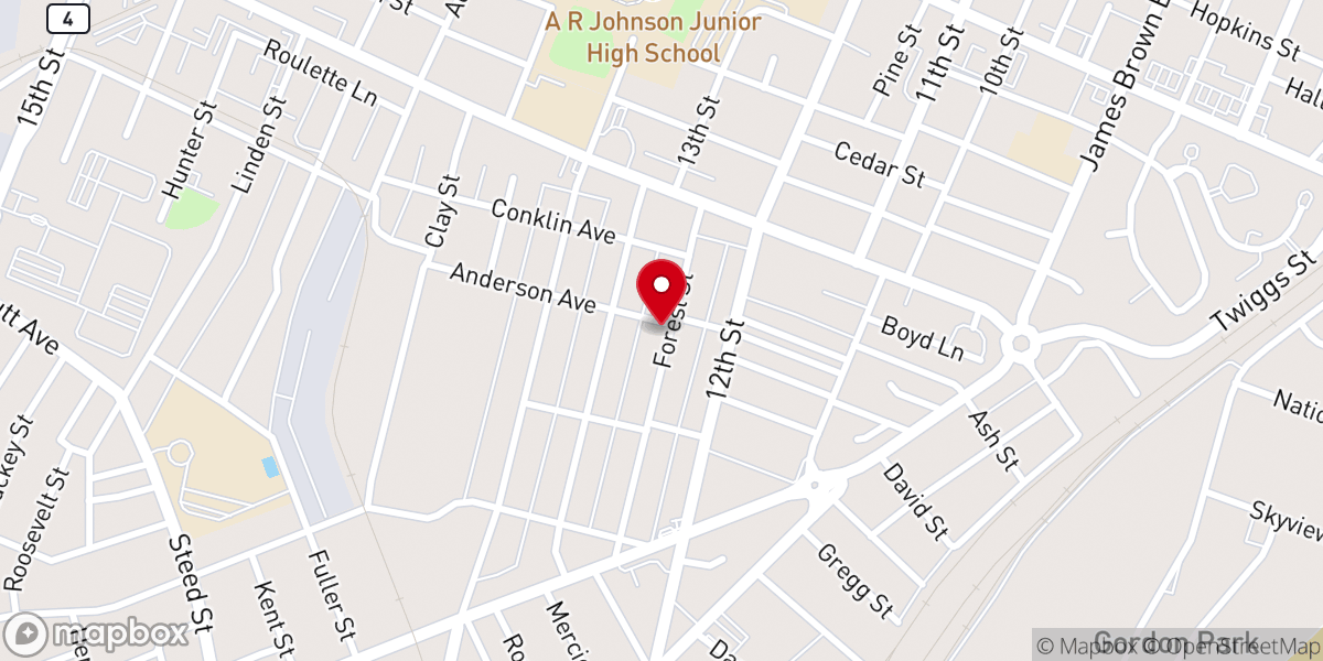 Map showing location of Liberty Baptist Church